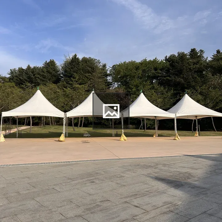 Row of white event tents