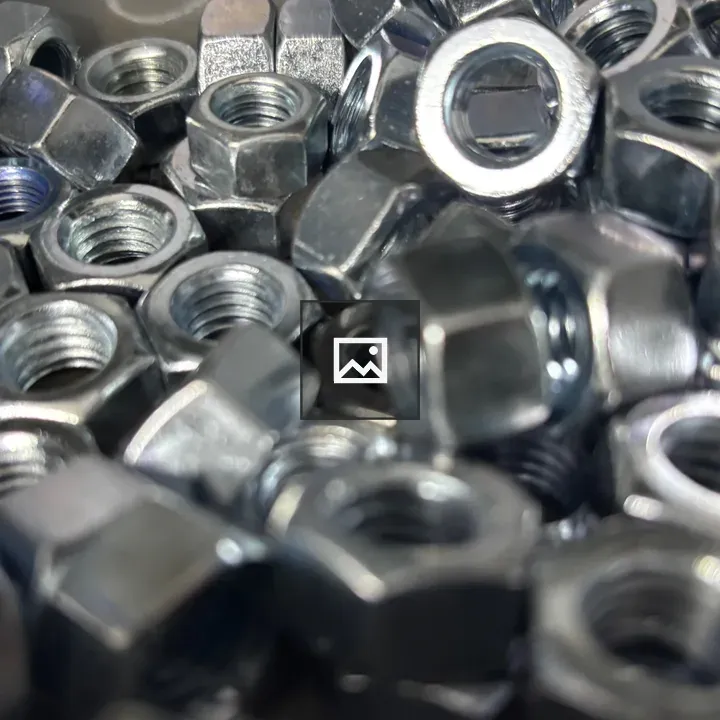 Steel nuts close-up