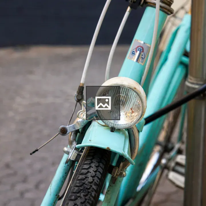 Vintage turquoise bicycle close-up