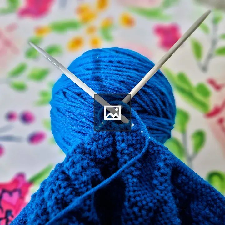 Wool knitting in progress