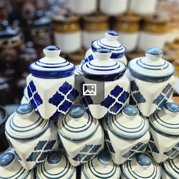 Ceramic Jars with Lids Arrangement
