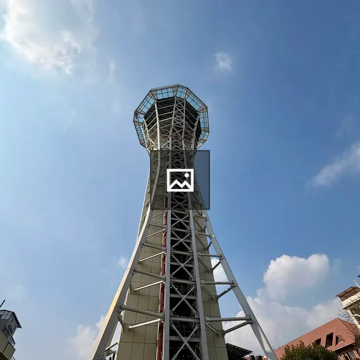 Tall white observation tower