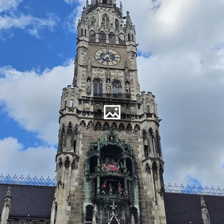Gothic Clock Tower Facade