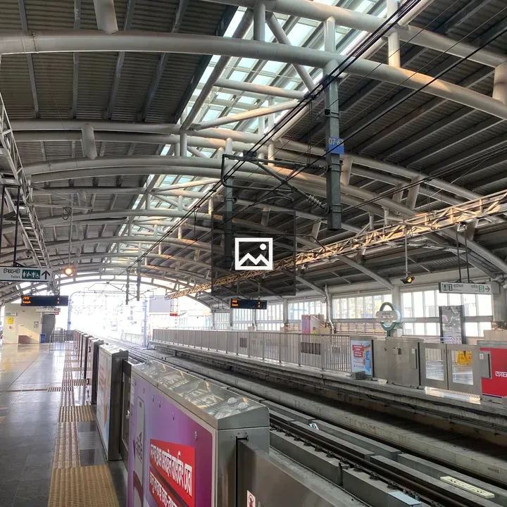 Wide-angle metro station interior