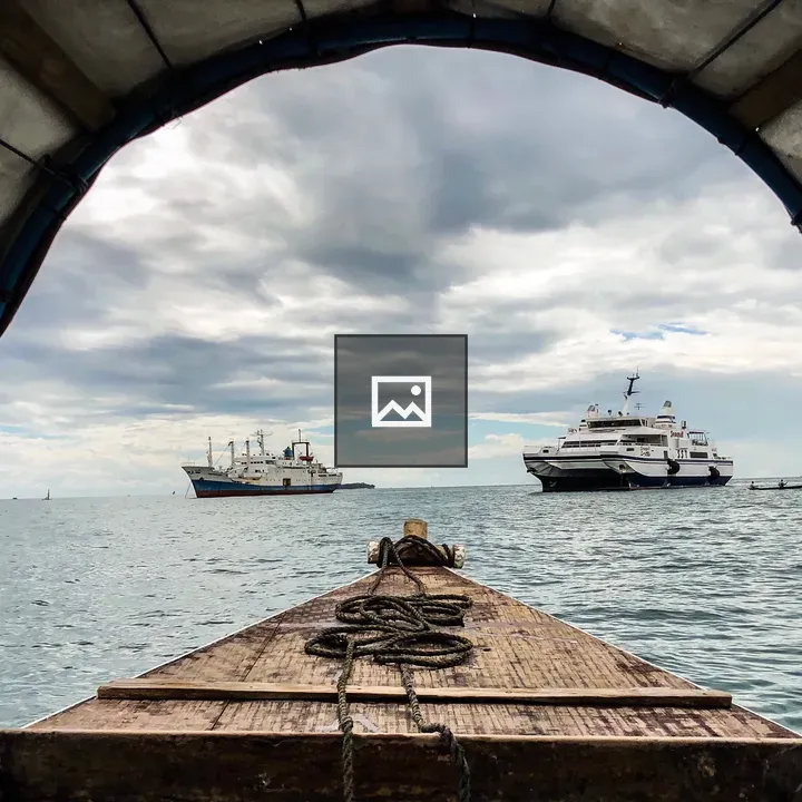 Ships on the Indian Ocean in Zanzibar