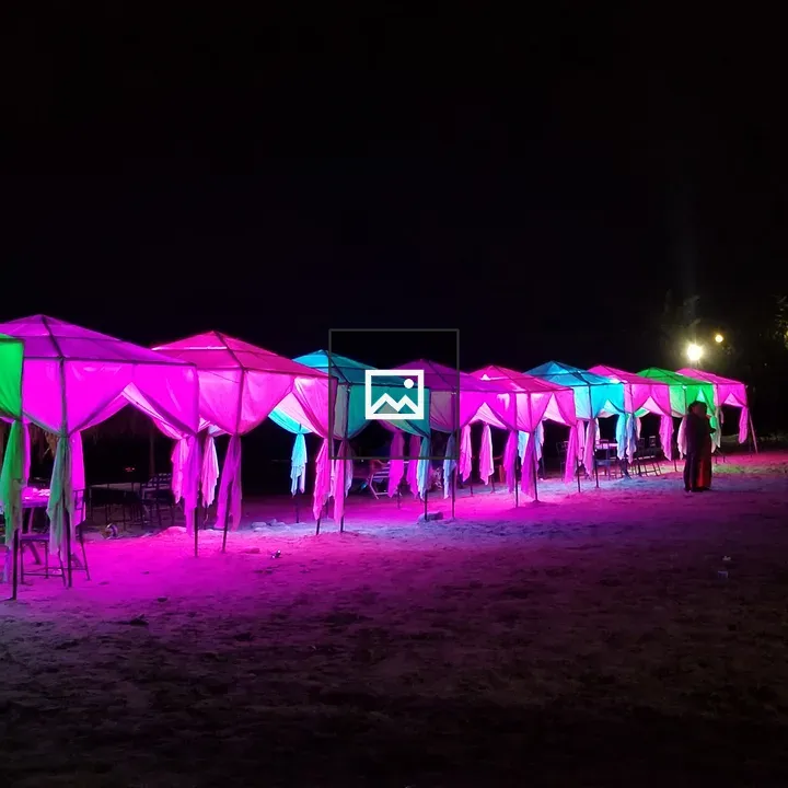 Sukute Beach Castle Tents at Night
