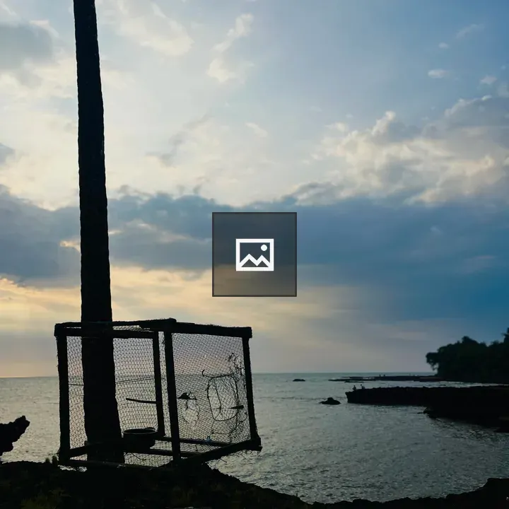 A small cage on the beach