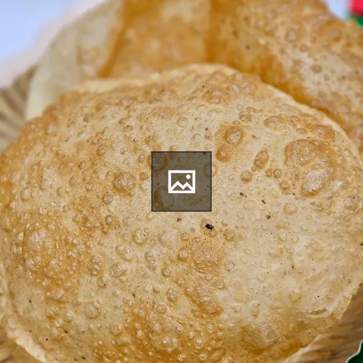 Golden Bhatura on Plate