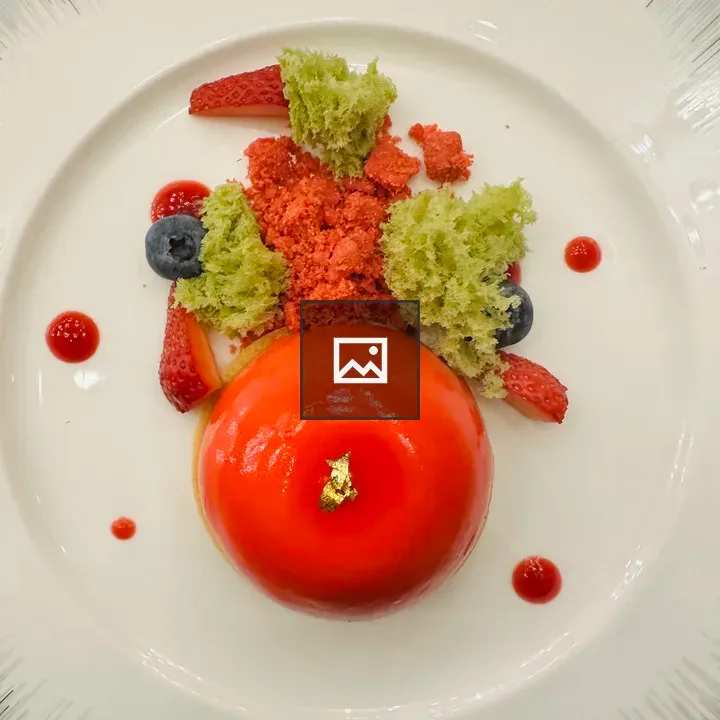 Fully decorated dinner plate