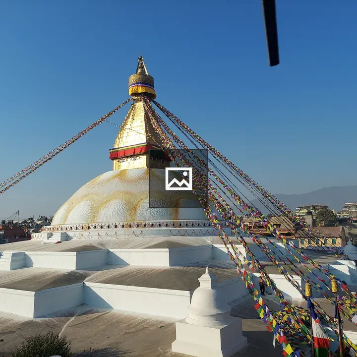 Stupa with Prayer Flags