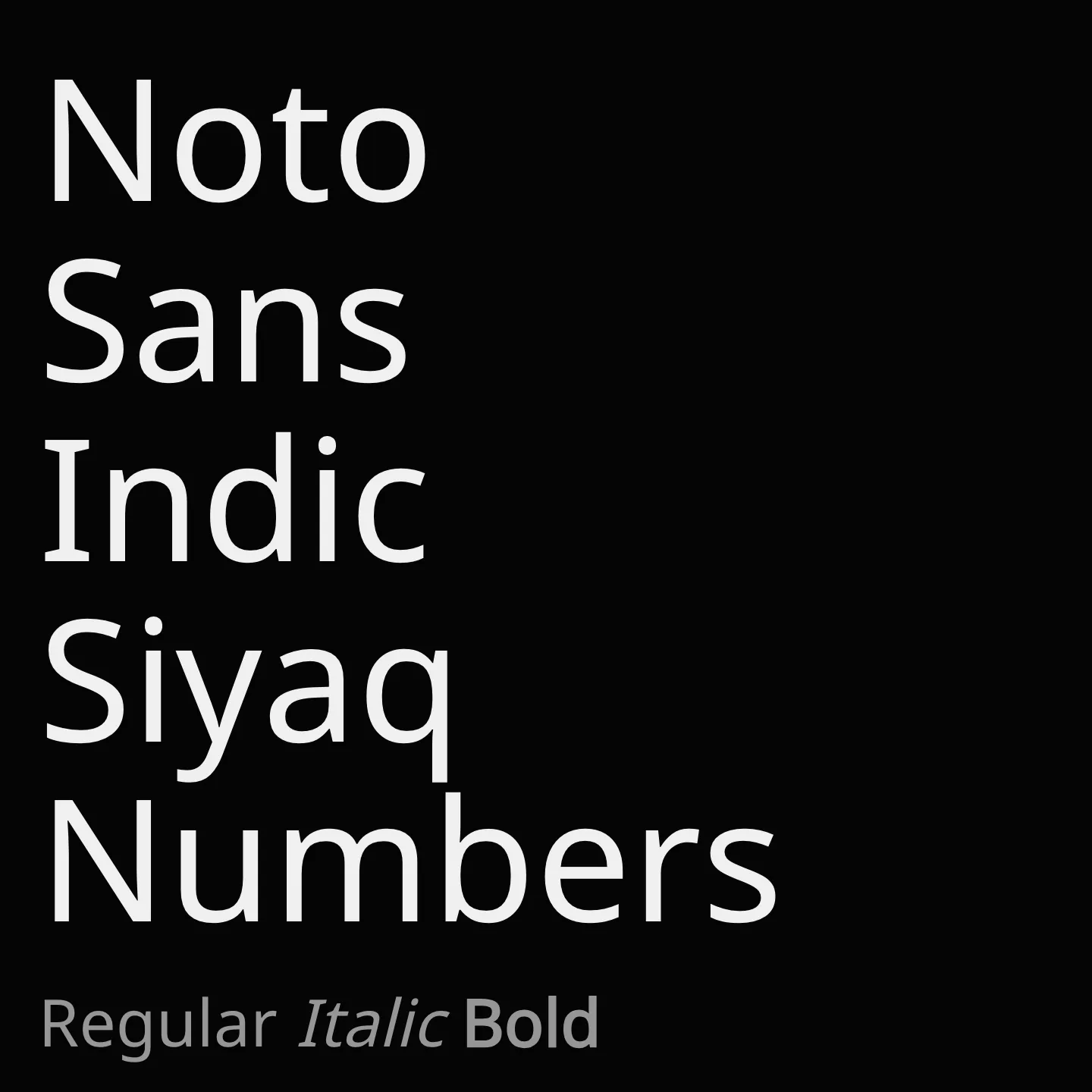Noto Sans Indic Siyaq Numbers