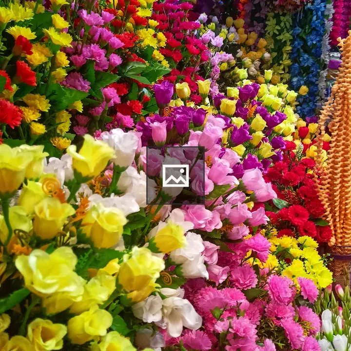 Artificial Flowers on Shop Front