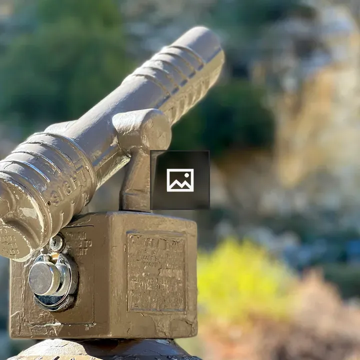 Viewing telescope in the mountains