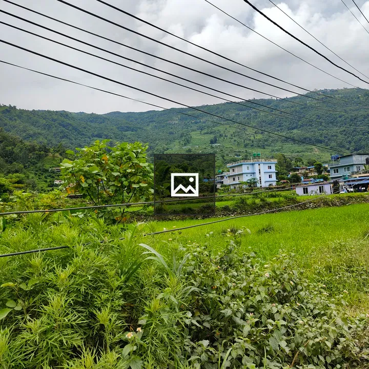 Scenic hills with electric wires