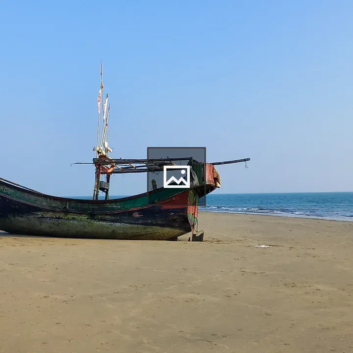 Abandoned ship on beach