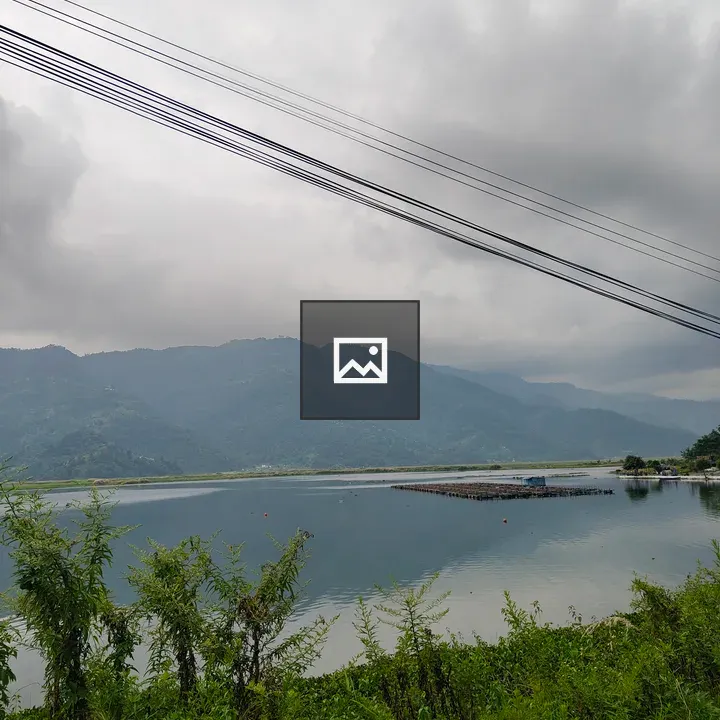 Fewa Lake with Green Surroundings