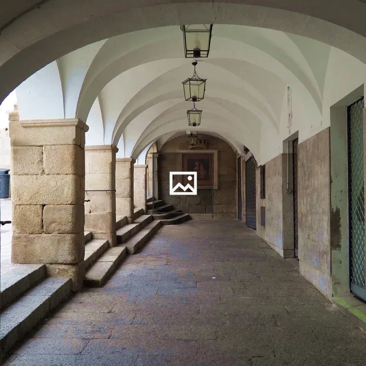 Outdoor archway with painting