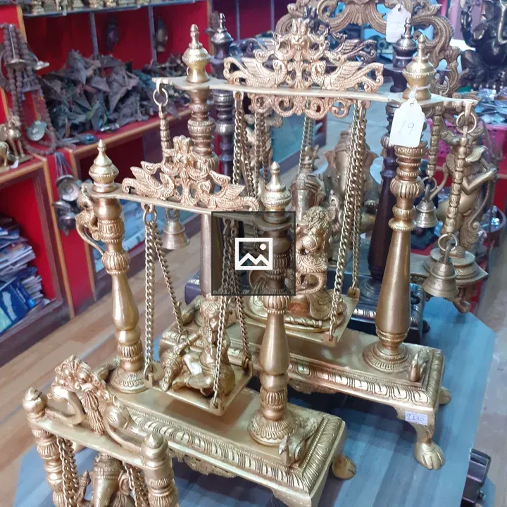 Ornate Brass Figures Display