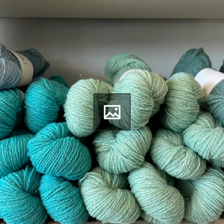 Skeins of Blue and Green Yarn