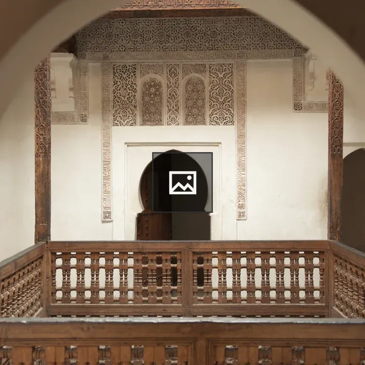 Interior of Ben Youssef Madrasa doorway