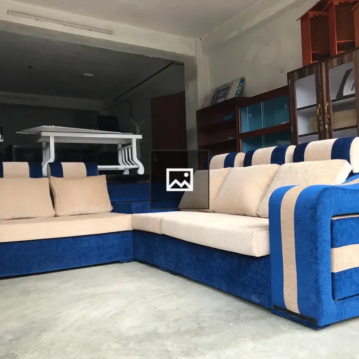 Blue and Cream Sofa Set