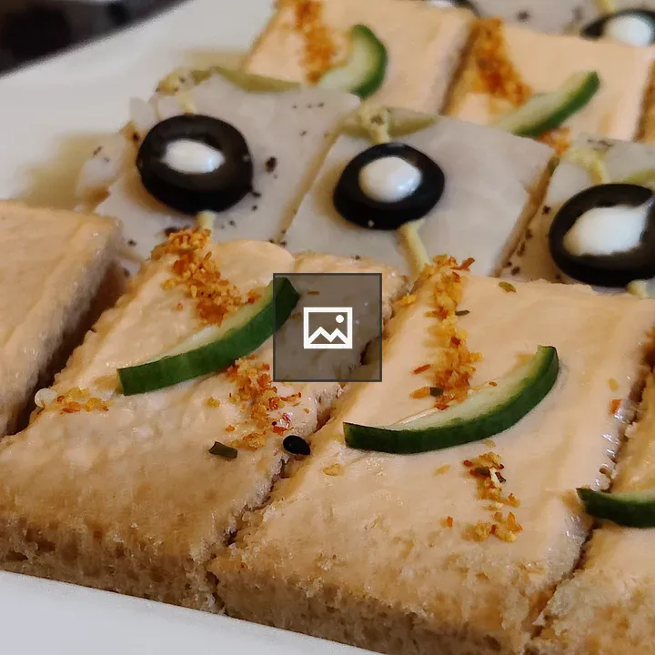 Fancy mini toasts with olives