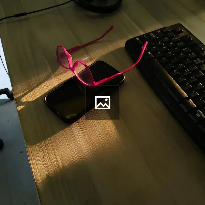 Wooden desk with gadgets