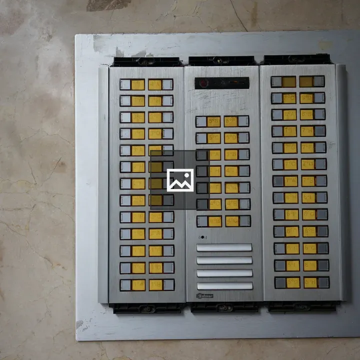Old weathered door intercom