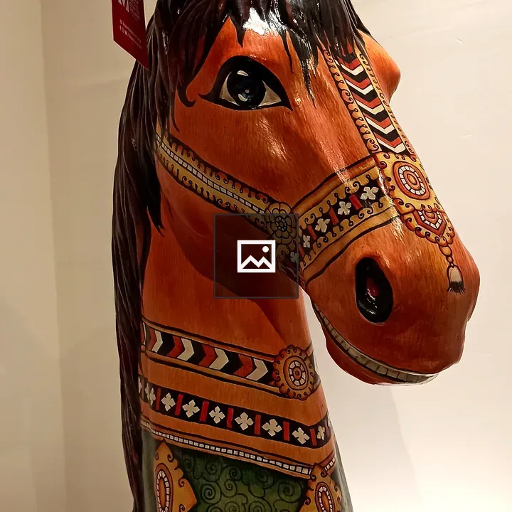 Wooden Horse Head Sculpture