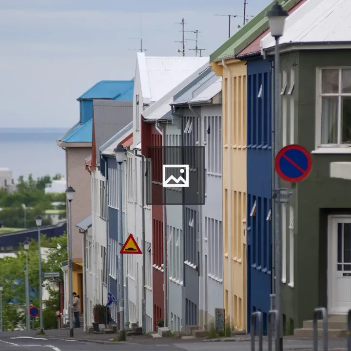 Street in Reykjavík with Colorful Houses