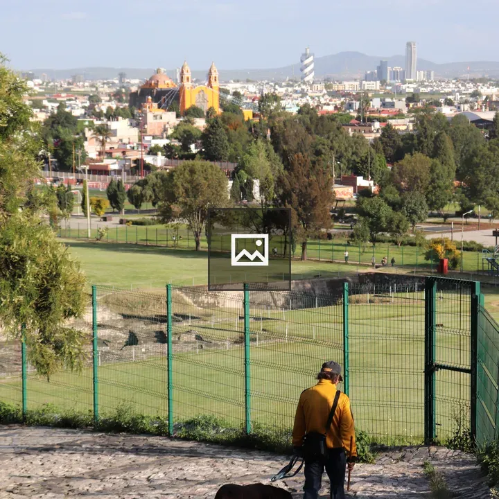 Person Walking Dog in San Andrés Cholula