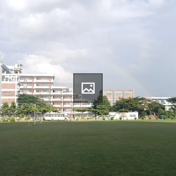 Lawn with Soccer Goal and Rainbow