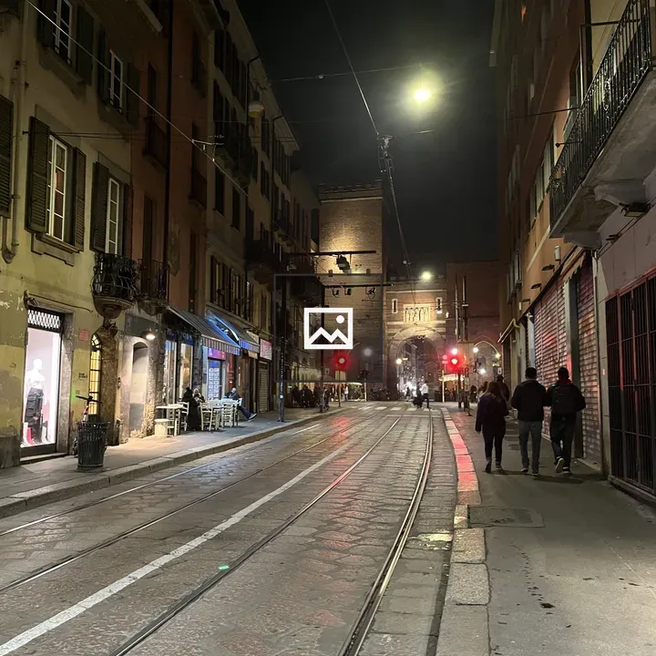 Street Scene in Milan at Evening