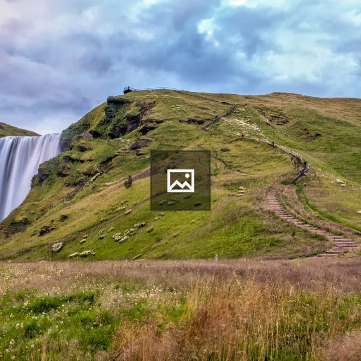 Skógafoss Staircase View