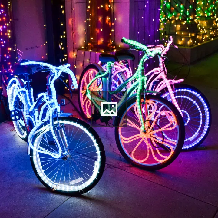 Bikes with neon rope lights