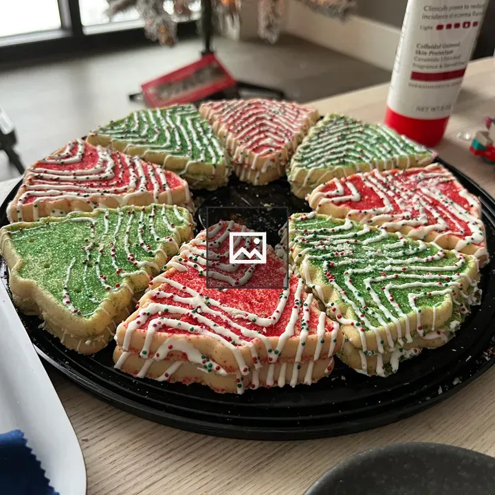 Christmas cookies on tableware
