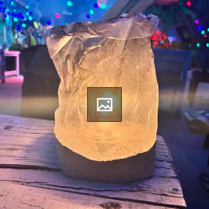Colorful lights backdrop candle glow