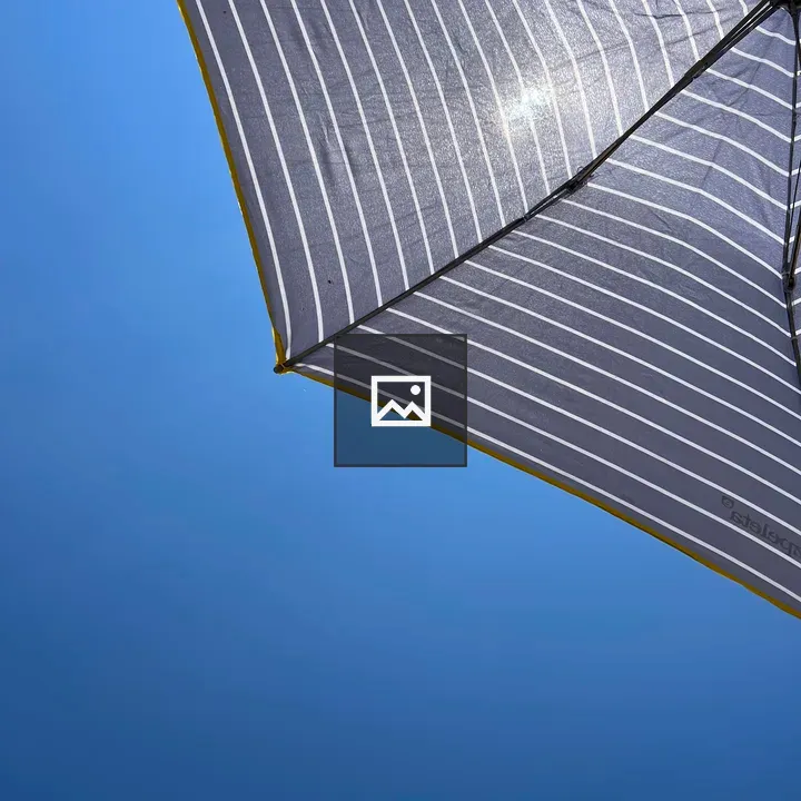 Open Blue Parasol from Below