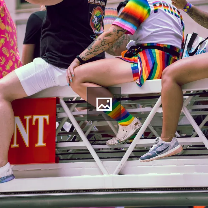 Pride Parade on Fire Truck Ladder