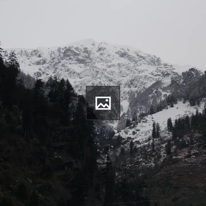 Snowy Manali Peak with Pines