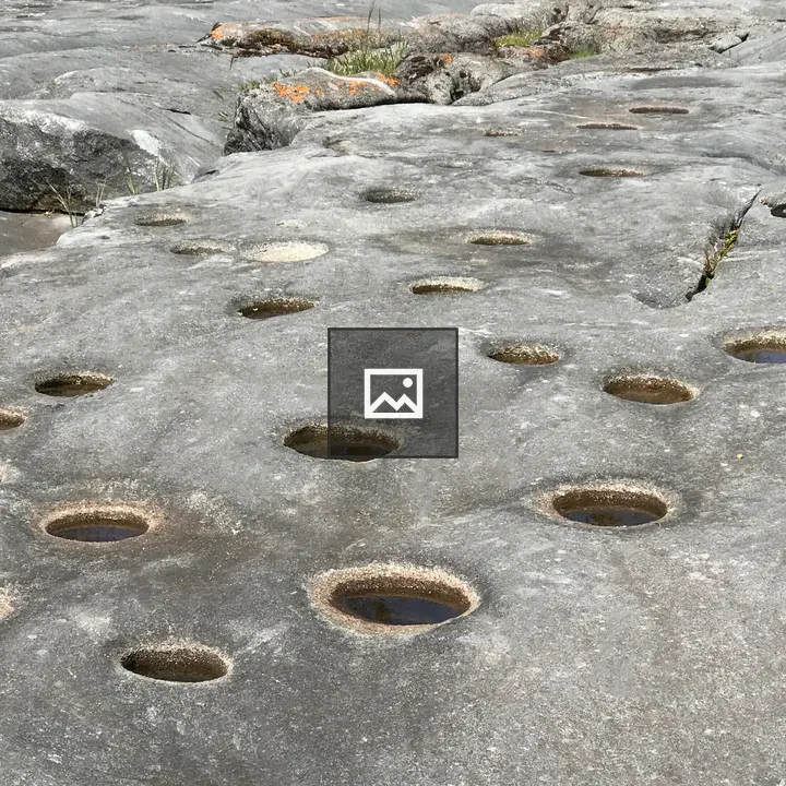 Native American grinding rocks holes