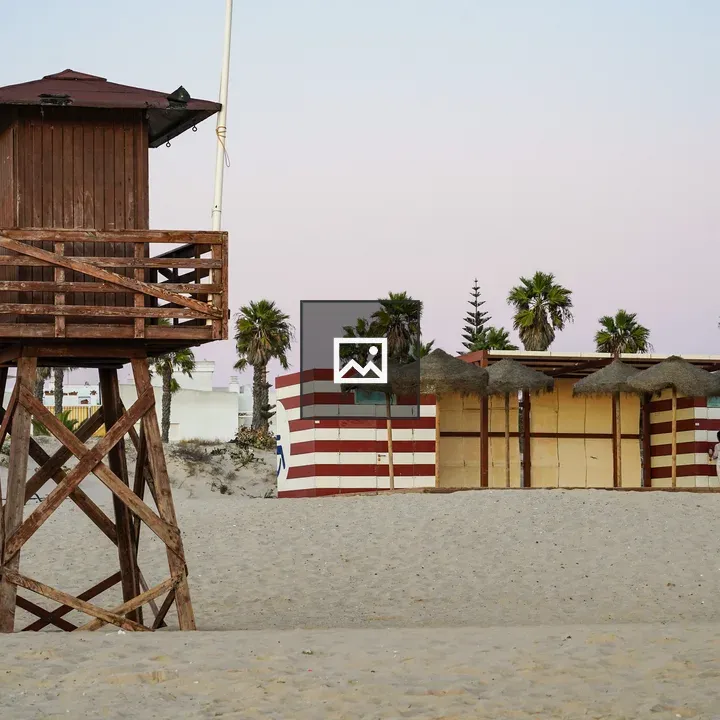 Wooden lifeguard tower on beach