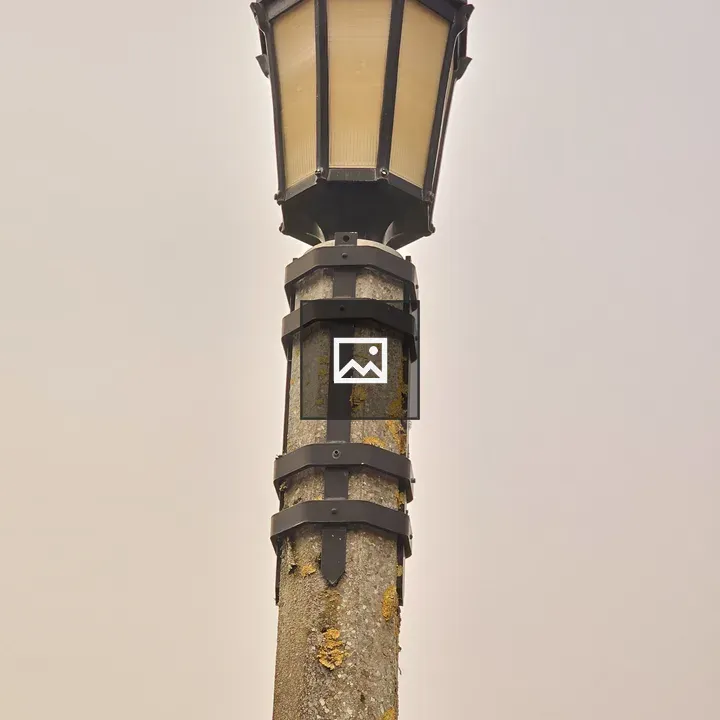 Classic black lamppost close-up