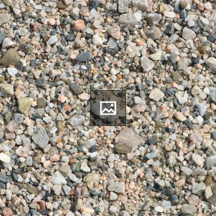 Ground covered with small pebbles