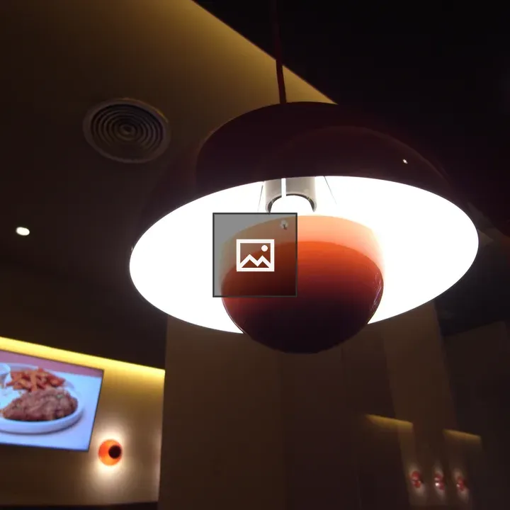 Light fixture at a restaurant
