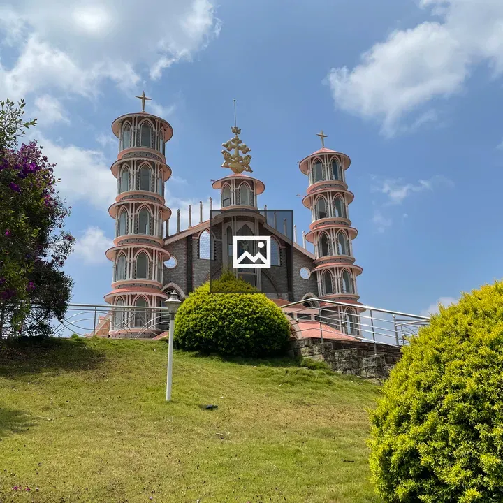 Church on hill in Kerala