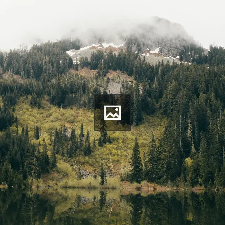 Foggy mountain reflection