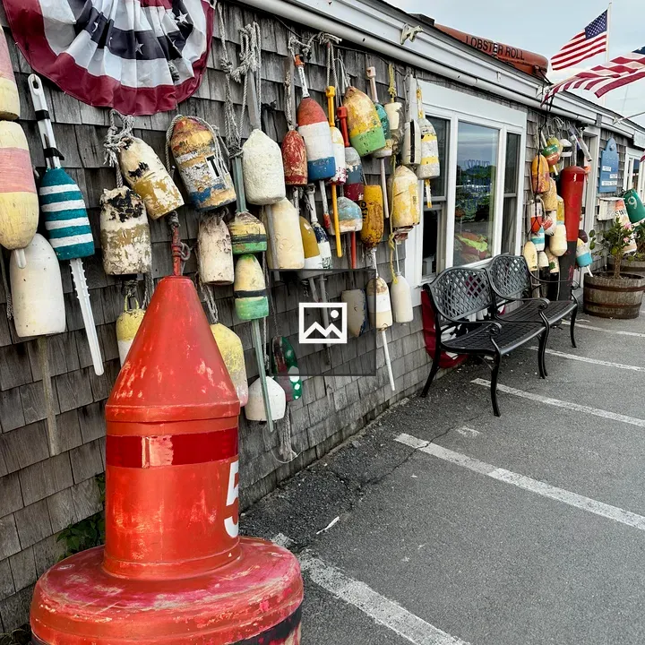 Buoys at Sesuit Harbor Cafe