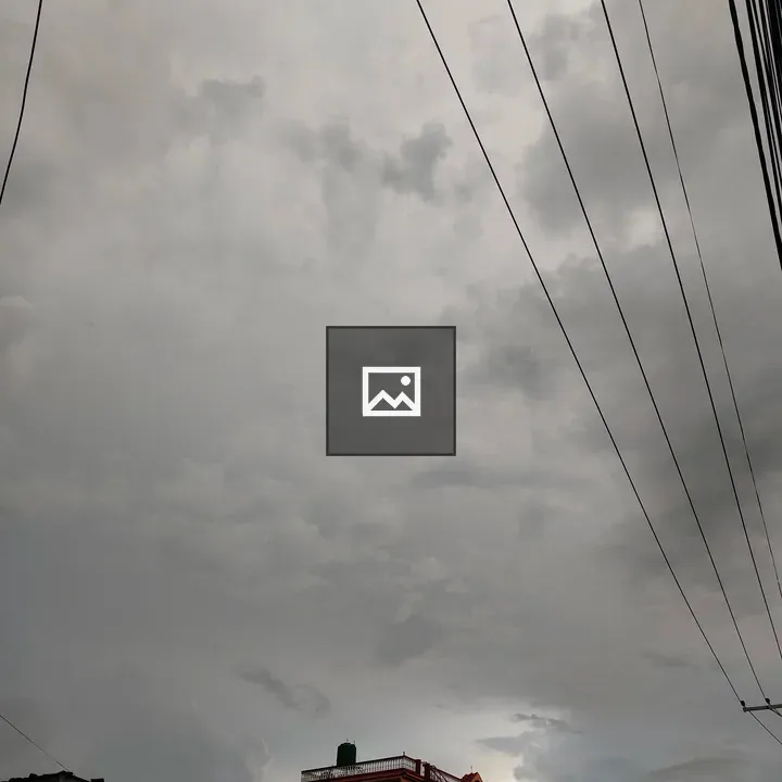 Cloudy sky over technology setup