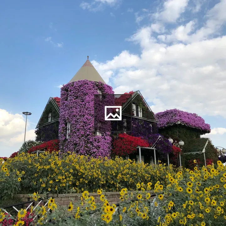 Flowered House in Miracle Garden